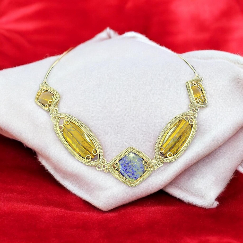 Confidence Necklace, Handcrafted Sterling silver & 14k Gold Fill Choker, Natural